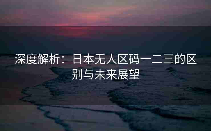 深度解析：日本无人区码一二三的区别与未来展望